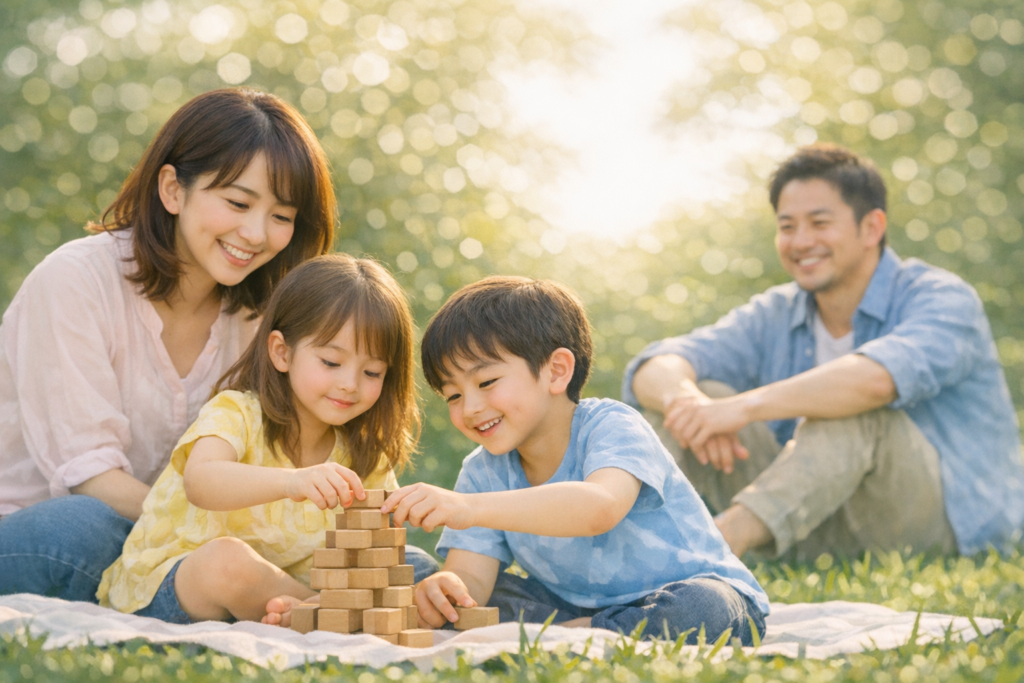 共同親権における家族関係のイメージ